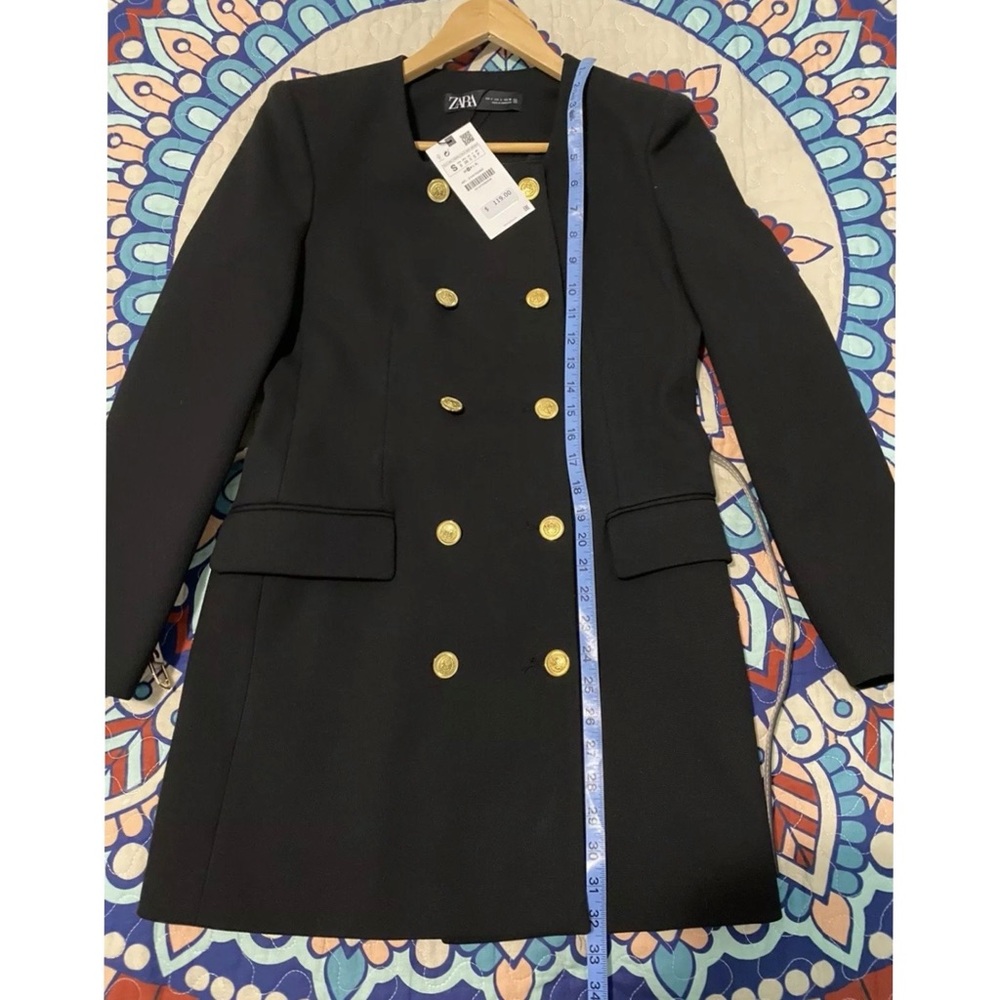 ZARA WOMAN NWT LONG BELTED BLAZER Belted Dress SIZE S. Sold Out $119.. - Picture 13 of 14